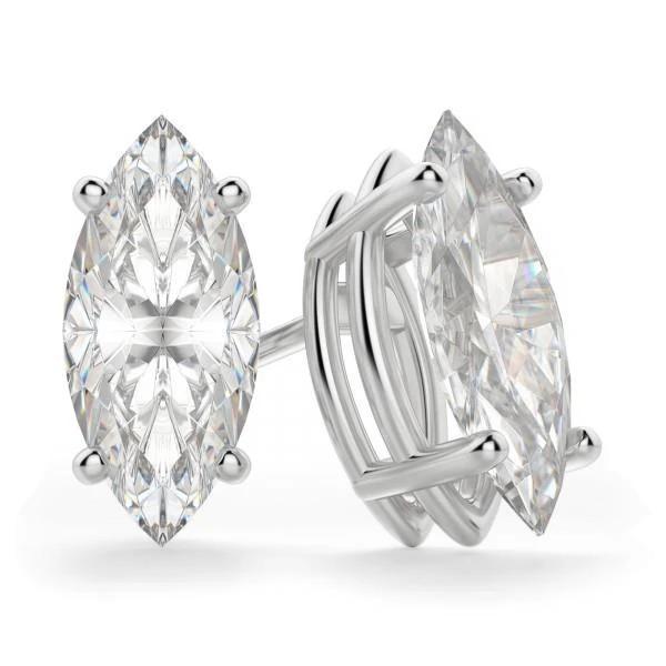 4 ct Prong Set Marquise Cut Solitaire Diamond Stud Earring Witgoud - harrychadent.nl