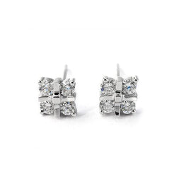 4 ct ronde briljant geslepen diamanten witgouden dames oorknopjes