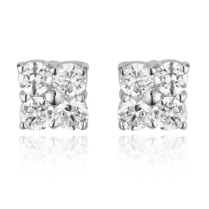 4 ct ronde diamanten dames oorknopjes 14k witgoud - harrychadent.nl