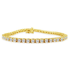 4 ct ronde diamanten tennis dames armband massief geel goud