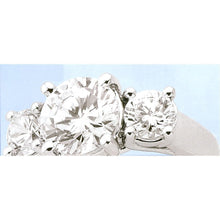 Afbeelding in Gallery-weergave laden, 4 karaat 3 stenen diamanten verlovingsring wit goud 14K Nieuw - harrychadent.nl

