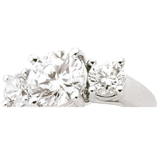Afbeelding in Gallery-weergave laden, 4 karaat 3 stenen diamanten verlovingsring wit goud 14K Nieuw - harrychadent.nl
