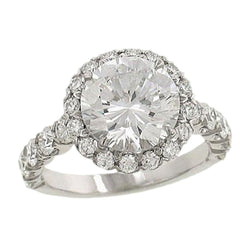 4 karaat diamanten halo ring pave sieraden verloving wit goud