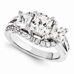 4 karaat diamanten verlovingsring, fancy drie stenen ring Nieuw