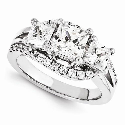 4 karaat diamanten verlovingsring, fancy drie stenen ring Nieuw - harrychadent.nl