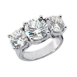 4 karaat drie stenen witgouden diamanten verlovingsring voor vrouwen Nieuw