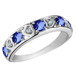 4 karaat eeuwigheid band ronde Tanzanite diamanten sieraden