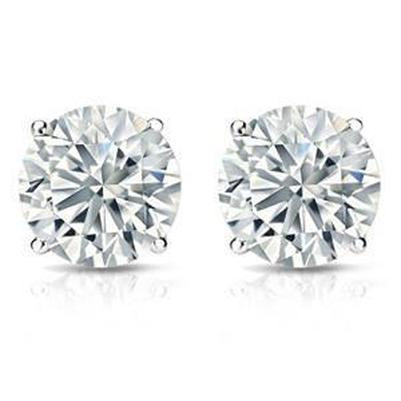 4 karaat grote ronde diamanten Stud Earring White Solid Gold Fine Jewelry - harrychadent.nl
