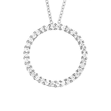 4 karaat ronde diamanten witgouden 14K kettinghanger - harrychadent.nl