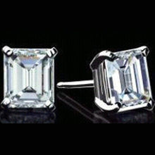 Afbeelding in Gallery-weergave laden, 4 karaat smaragd geslepen diamanten dames fijne oorbel wit goud 14K - harrychadent.nl
