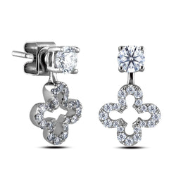 4 karaat sprankelende ronde briljante diamanten Lady Drop Earring