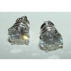 4 karaats F Vs1 ronde briljante diamanten studs platina oorbellen