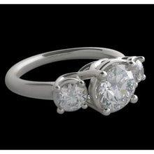 Afbeelding in Gallery-weergave laden, 4 karaats lucida diamanten drie stenen ring verlovingswit gouden sieraden - harrychadent.nl
