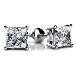 4 kt Princess Cut Diamond Stud Earring 14K witgoud Nieuw