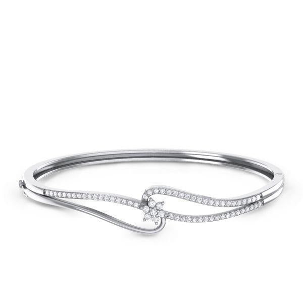 4 kt ronde geslepen diamanten dames armband wit goud - harrychadent.nl