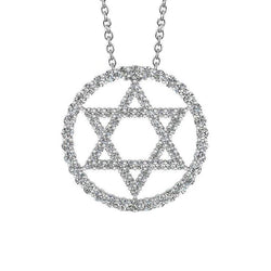 4.10 Ct Ronde Geslepen Echt Diamanten Cirkel Ster Hanger Ketting