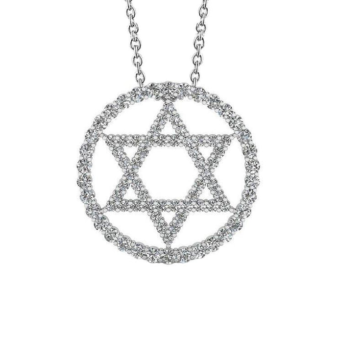 4.10 Ct Ronde Geslepen Echt Diamanten Cirkel Ster Hanger Ketting