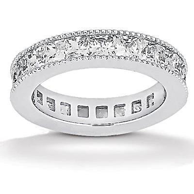 4.40 karaat Prinses Echt Diamanten Eeuwigheid Trouwring - harrychadent.nl