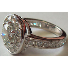 Afbeelding in Gallery-weergave laden, 4,00 ct grote diamanten ring ronde diamanten halo ring platina - harrychadent.nl
