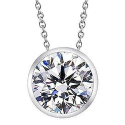 4Ct Rond Geslepen Grote Natuurlijke uit de aarde gewonnen Diamanten Solitaire Hanger Witgoud Dames Sieraden