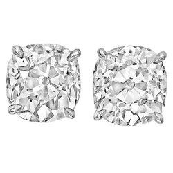 4 Karaat Kussen Oud Mijn Slijpvorm Echte Natuurlijke uit de aarde gewonnen Diamanten Oorknoppen Witgoud 14K