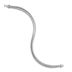 4,00 Karaat Dubbele Rij Sprankelende Echt Diamanten Damesarmband Wg 14K