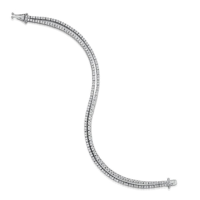 4,00 Karaat Dubbele Rij Sprankelende Echt Diamanten Damesarmband Wg 14K - harrychadent.nl