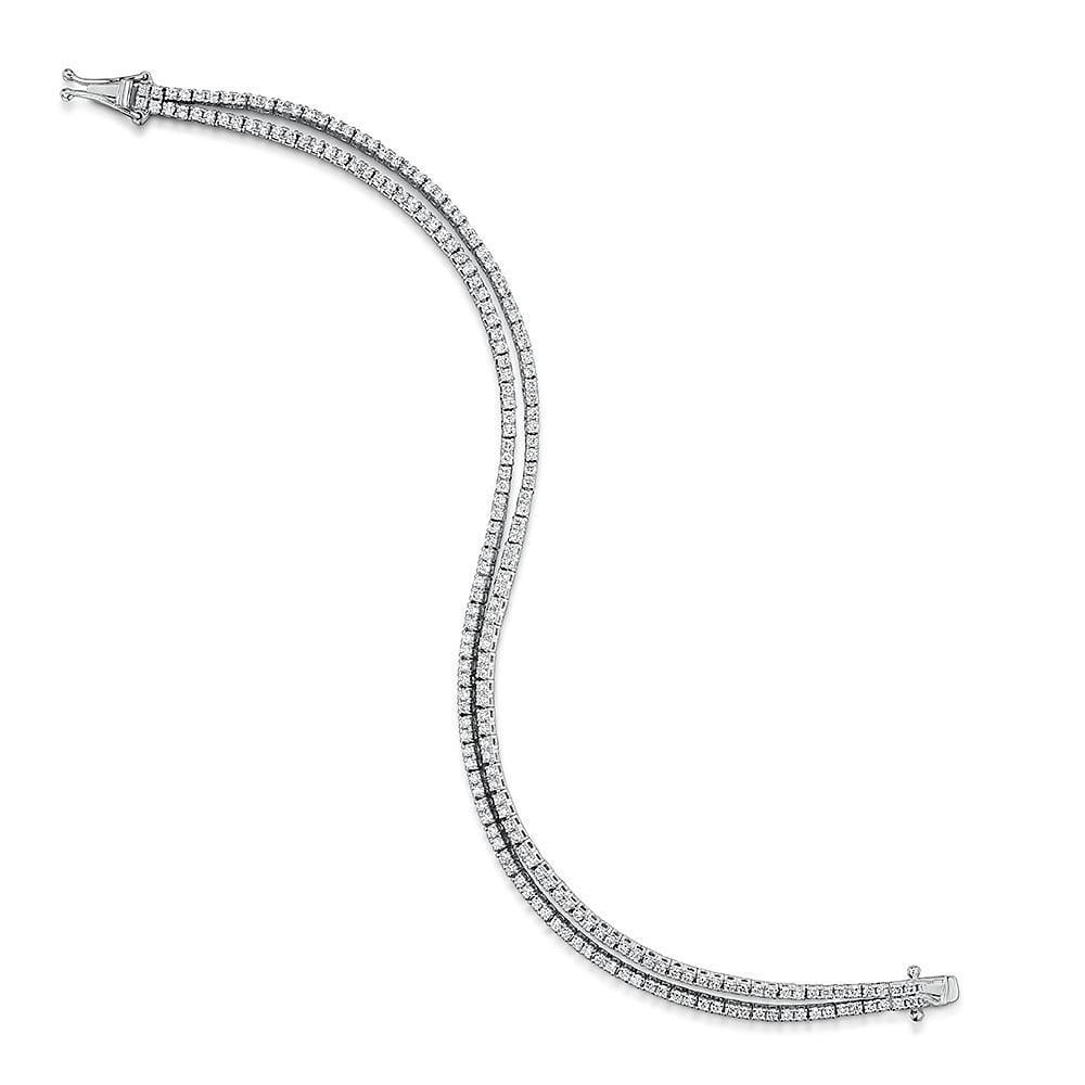 4,00 Karaat Dubbele Rij Sprankelende Echt Diamanten Damesarmband Wg 14K - harrychadent.nl