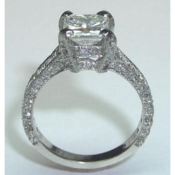 4.01 Karaat Prinsesslijpsel Pavé Natuurlijke uit de aarde gewonnen Diamanten Ring met Accenten Dames Sieraden