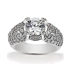 4,01 Karaat Echt Diamanten Witgouden 14K Verlovingsring