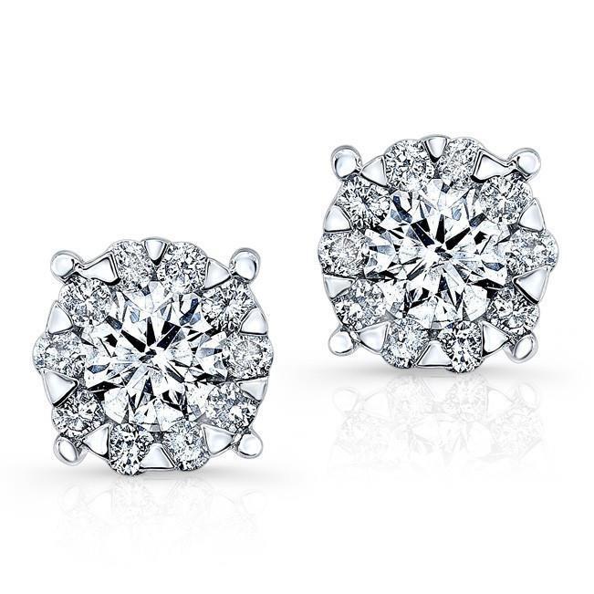 4.10 ct briljant geslepen diamanten dames oorknopjes wit goud 14k - harrychadent.nl