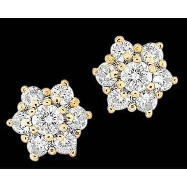 4.2 Ct. Diamant Geelgouden Stud Earring Paar Rond - harrychadent.nl