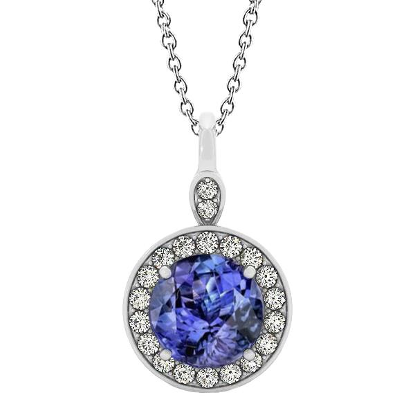 4.20 karaat briljant geslepen tanzaniet & diamanten hanger ketting - harrychadent.nl