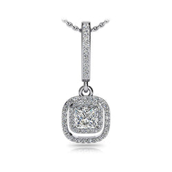 4.25 Karaat Prachtige Labgekweekte Diamanten Dag-Tot-Nacht Druppel Hanger Ketting Witgoud