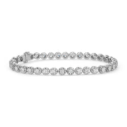 4.40 karaat natuurlijke ronde geslepen diamanten armband 14K witgoud Nieuw