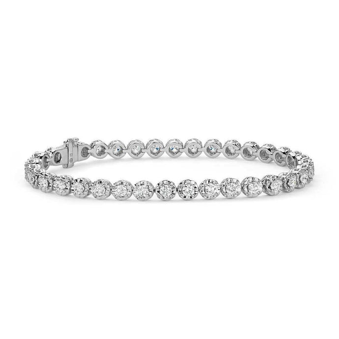 4.40 karaat natuurlijke ronde geslepen diamanten armband 14K witgoud Nieuw - harrychadent.nl