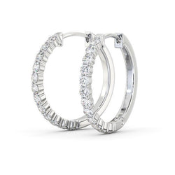 4.40 karaat ronde diamanten Lady Hoop Earring wit goud 14K Nieuw