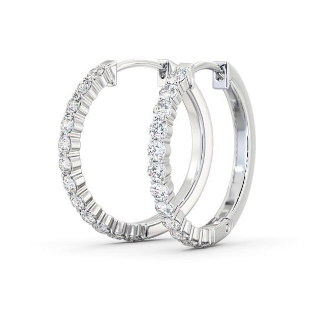 4.40 karaat ronde diamanten Lady Hoop Earring wit goud 14K Nieuw - harrychadent.nl