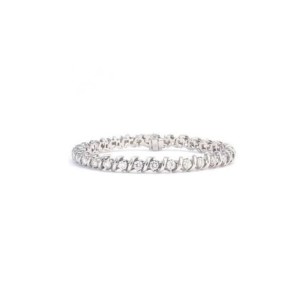 4.50 ct ronde briljante diamanten tennisarmband massief wit goud - harrychadent.nl