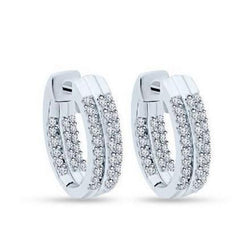4.50 karaat ronde geslepen diamanten vrouwen hoepel oorbellen goud wit 14K