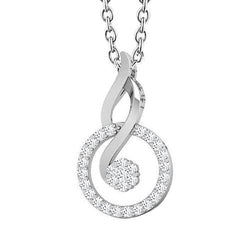 4,5 Karaat Briljant Geslepen Echt Diamanten Hanger Ketting Wit Goud 14K