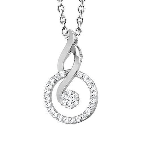 4,5 Karaat Briljant Geslepen Echt Diamanten Hanger Ketting Wit Goud 14K