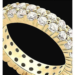4,60 Karaat Echt Diamanten Eeuwigheid Band Ring Geel Gouden Sieraden