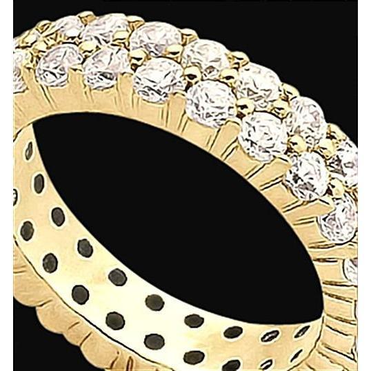 4,60 Karaat Echt Diamanten Eeuwigheid Band Ring Geel Gouden Sieraden