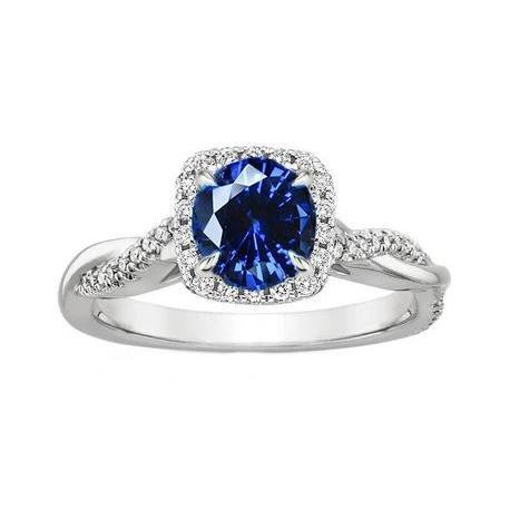 4.65 karaat ovale Ceylon blauwe saffier diamanten trouwring - harrychadent.nl