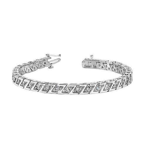 4,75 Karaat Prong Set Echt Diamond Z-stijl Tennisarmband Massief Goud 14K - harrychadent.nl