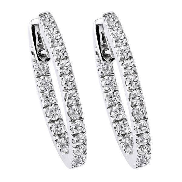 4,80 CT F Vvs1 Ronde Geslepen Echt Diamanten Dame Hoepel Oorbellen 14K Witgoud - harrychadent.nl