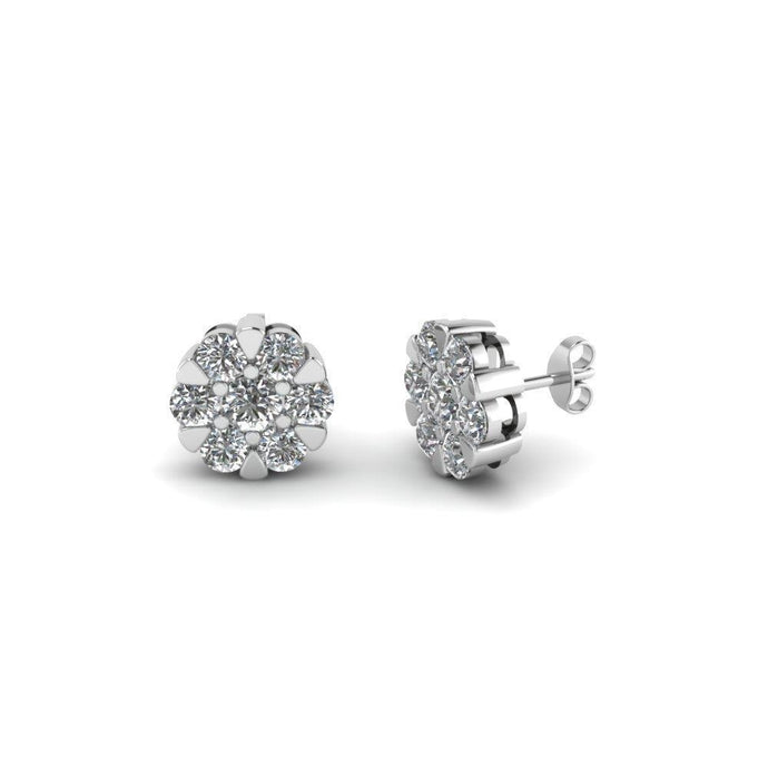 4.90 karaat ronde Stud Diamond Earring Fine Jewelry 14K White Gold - harrychadent.nl