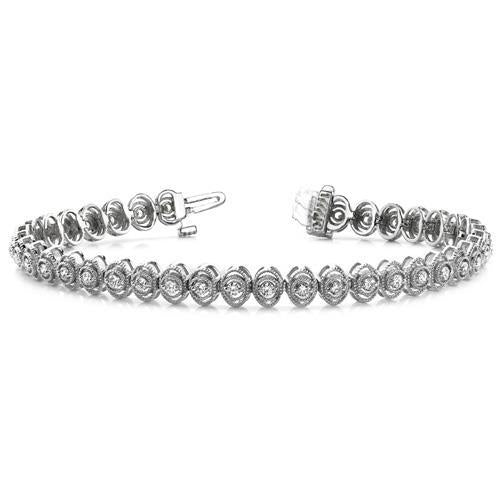 4 Karaat Kleine Ronde Geslepen Echt Diamanten Tennisarmband Goud Wit 14K