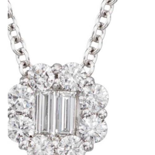 4 Karaat Ronde En Stokbrood Echt Diamanten Dame Hanger Massief Gouden Sieraden